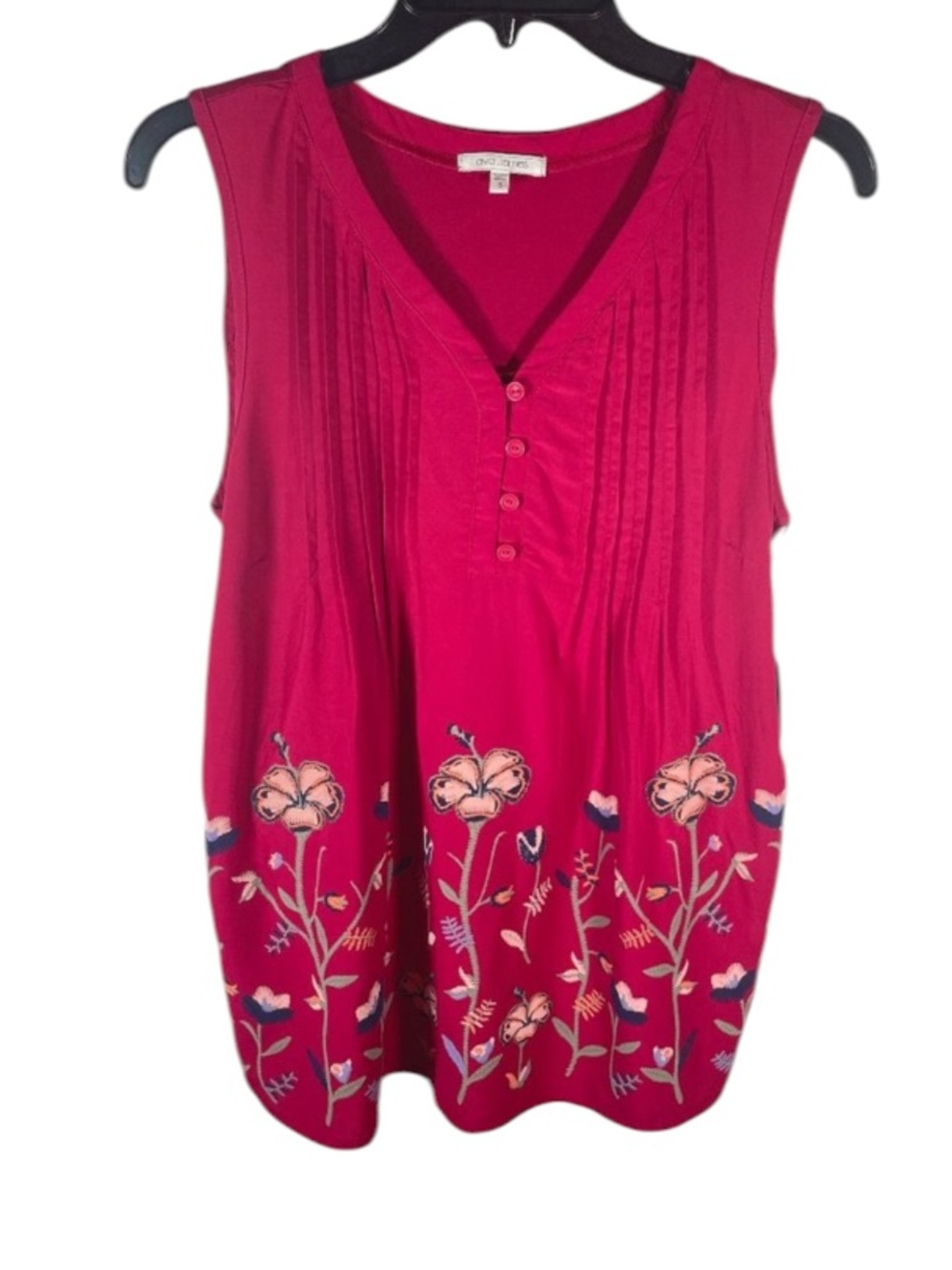 NWT Embroidery Print Sleeveless Blouse